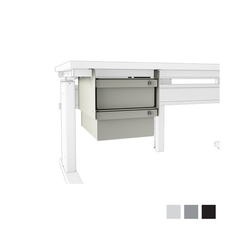 Bostontec Steel Drawer Stack 2-6"h; Overall 12"h x 18"d x 12"w, 100 lb cap, PLT DRW26 - P